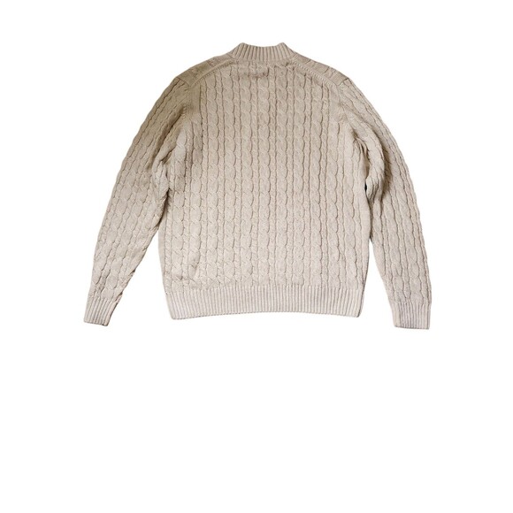 Bullock & Jones Fisherman Cable Knit Sweater Mens XXL Beige Cotton Cashmere - Picture 4 of 14